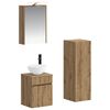 vidaXL Badezimmerm&ouml;bel-Set 4 pcs Artisan-Eiche Ingenieurholz und Glas