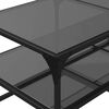 vidaXL Couchtisch mit Glasplatte Schwarz 98,5x50x45 cm Stahl