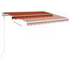 vidaXL Markise Manuell Einziehbar mit LED 3,5x2,5 m Orange Braun