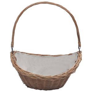 vidaXL Holzkorb mit Tragegriff 57 &times; 46 &times; 52 cm Braun Weide