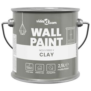 vidaXL Wandfarbe Grau 2,5 L Wanddruck