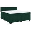 vidaXL Boxspringbett mit Matratze Dunkelgr&uuml;n 180x200 cm Samt