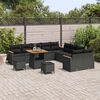 vidaXL Gartensofa-set 13 pcs Schwarz Poly-Rattan