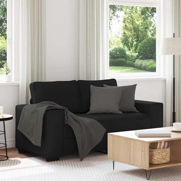 vidaXL 2-Sitzer-Sofa Schwarz 120 cm Stoff