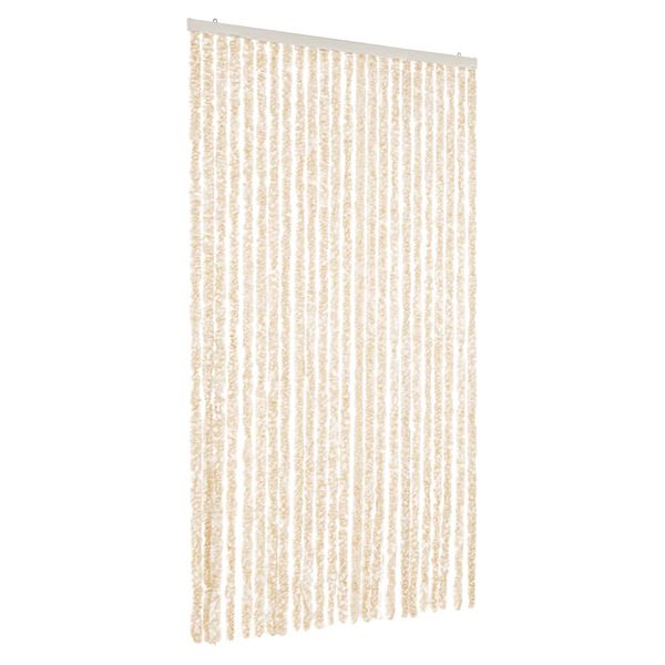 vidaXL Fliegenvorhang Beige und Wei&szlig; 100x230 cm Chenille