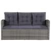 vidaXL 6-tlg. Garten-Lounge-Set mit Auflagen Poly Rattan Grau