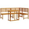 vidaXL Gartenb&auml;nke Set 3 pcs Braun Massivholz Akazie