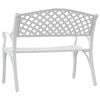vidaXL Gartenbank 102 cm Aluminiumguss Weiß