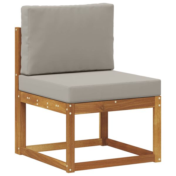 vidaXL Outdoor-Sofagarnitur mit Kissen 9 pcs Nat&uuml;rlich und Hellgrau