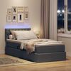 vidaXL Bett mit Stauraum und LED mit LED Dunkelgrau 100 x 200 cm Stoff