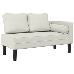 vidaXL Chaiselongue mit Kissen Creme Samt