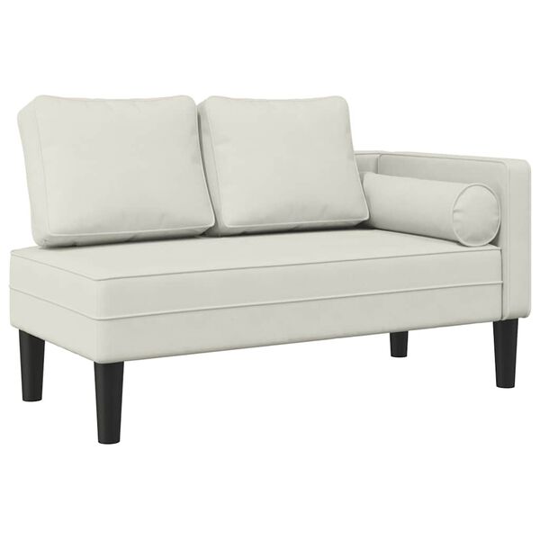 vidaXL Chaiselongue mit Kissen Creme Samt