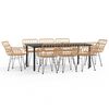 vidaXL 9-tlg. Garten-Essgruppe Poly Rattan