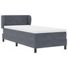 vidaXL Boxspringbett mit Matratze Dunkelgrau 90 x 200 cm Samt