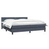 vidaXL Boxspringbett mit Matratze Dunkelgrau 180x210 cm Samt