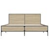 vidaXL Bettgestell Sonoma-Eiche 160x200 cm Holzwerkstoff und Metall