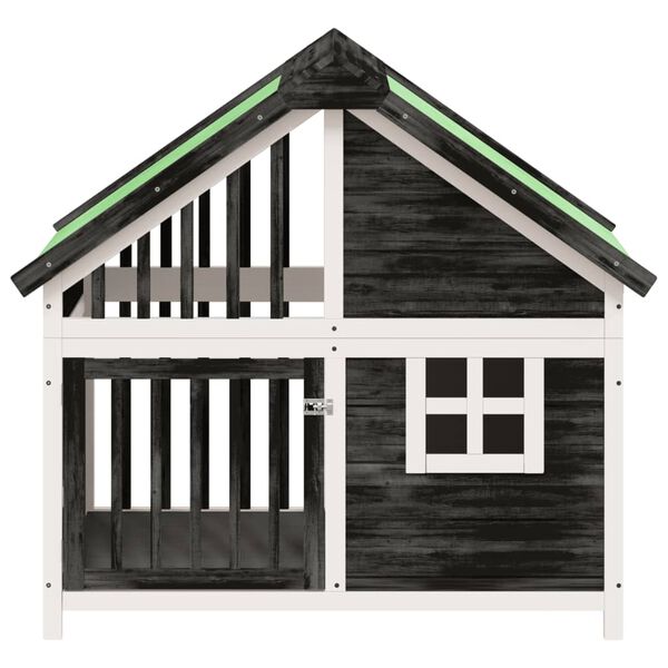 vidaXL Hundehütte Grau 96x60,5x87 cm Massivholz Kiefer