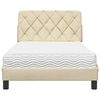 vidaXL Bett mit Matratze Creme 100x200 cm Stoff