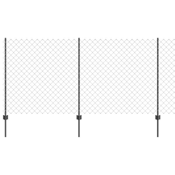 vidaXL Zaun mit Pfosten Grau 1,2 x 25 m Stahl und PVC
