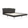 vidaXL Bett mit Memory-Schaum-Matratze Dunkelgrau Stoff 180&times;200 cm