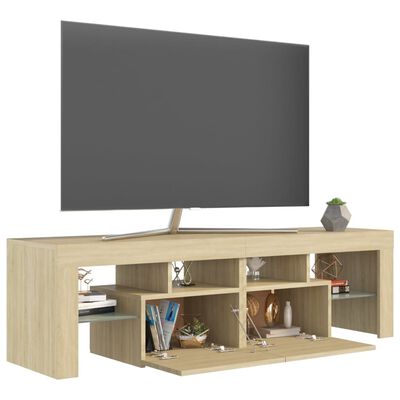 vidaXL TV-Schrank mit LED-Beleuchtung Sonoma-Eiche 140x36,5x40 cm