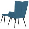 vidaXL Relaxsessel mit Hocker Blau Samt