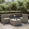 vidaXL 5-tlg. Garten-Lounge-Set mit Kissen Grau Poly Rattan