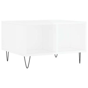 vidaXL Couchtisch Hochglanz-Wei&szlig; 60x50x36,5 cm Holzwerkstoff