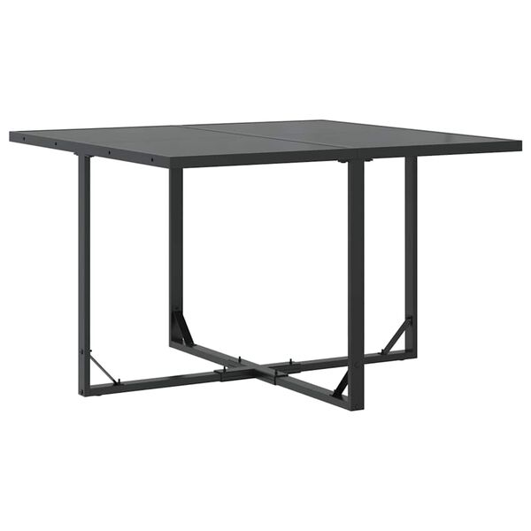 vidaXL Garten Essgruppe 5 pcs Schwarz Stahl