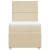 vidaXL Boxspringbett mit Matratze Creme 80x200 cm Stoff