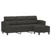 vidaXL 3-Sitzer-Sofa mit Hocker Dunkelgrau 180 cm Mikrofasergewebe