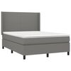 vidaXL Boxspringbett mit Matratze Dunkelgrau 140x200 cm Stoff