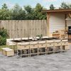 vidaXL 17-tlg. Garten-Essgruppe mit Kissen Beige Poly Rattan