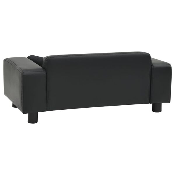 vidaXL Hundesofa Schwarz 81x43x31 cm Pl&uuml;sch und Kunstleder