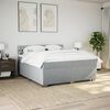 vidaXL Boxspringbett mit Matratze Hellgrau 200x200 cm Stoff