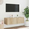 vidaXL TV-Wandschrank mit LED-Leuchten Sonoma-Eiche 100x35x31 cm