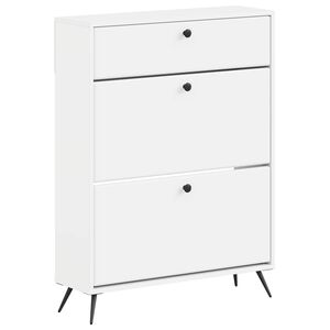 vidaXL Schuhschrank BREDA 78 x 24 x 103 cm Holzwerkstoff Wei&szlig;
