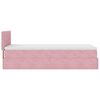 vidaXL Ottoman-Bett mit Matratze & LEDs Rosa 100x200 cm Samt