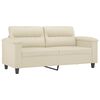 vidaXL 3-tlg. Sofagarnitur mit Kissen Creme Kunstleder