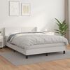 vidaXL Boxspringbett mit Matratze Wei&szlig; 140x190 cm Kunstleder