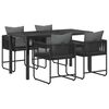 vidaXL Garten Essgruppe 5 pcs Schwarz und Anthrazit 140 x 80 x 73 cm