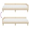vidaXL Eckbettgestell mit Matratze mit Matratze 2 pcs Creme Stoff