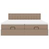 vidaXL Ottoman-Bett mit Matratzen Cappuccino 200x200cm Kunstleder