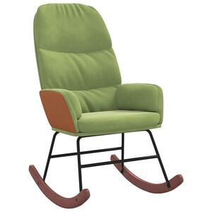 vidaXL Schaukelstuhl Hellgr&uuml;n Samt