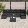 vidaXL Sofa Set mit Kissen mit Speicher 8 pcs Schwarz Poly-Rattan