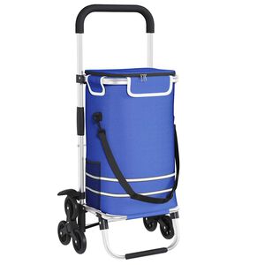 vidaXL Einkaufswagen Blau 47 x 39 x 100,5 cm Oxford-stoff
