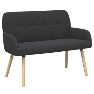 vidaXL 2-Sitzer Sofa mit Massivholzbeinen Dunkelgrau Boucl&eacute;