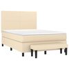 vidaXL Boxspringbett mit Matratze Creme 140x190 cm Stoff