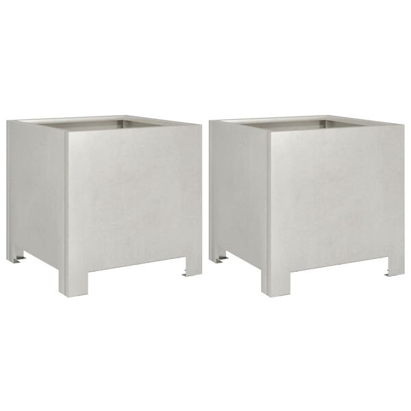 vidaXL Pflanzk&uuml;bel 2 Stk. 30x30x30 cm Edelstahl