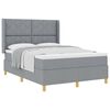 vidaXL Boxspringbett mit Matratze Hellgrau 140 x 200 cm Stoff